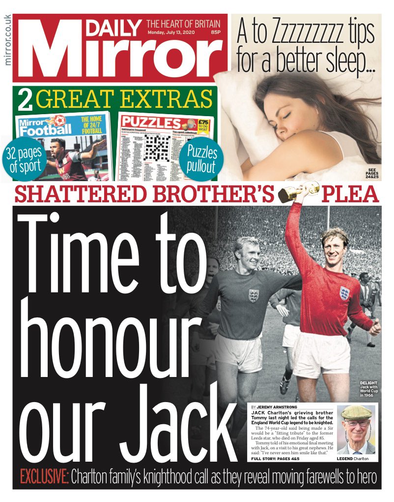 Daily Mirror Front Page 13th of July 2020 - Tomorrow\u0026#39;s Papers Today!