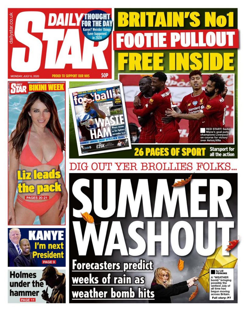 Daily Star Front Page 6th of July 2020 Tomorrow's Papers Today!