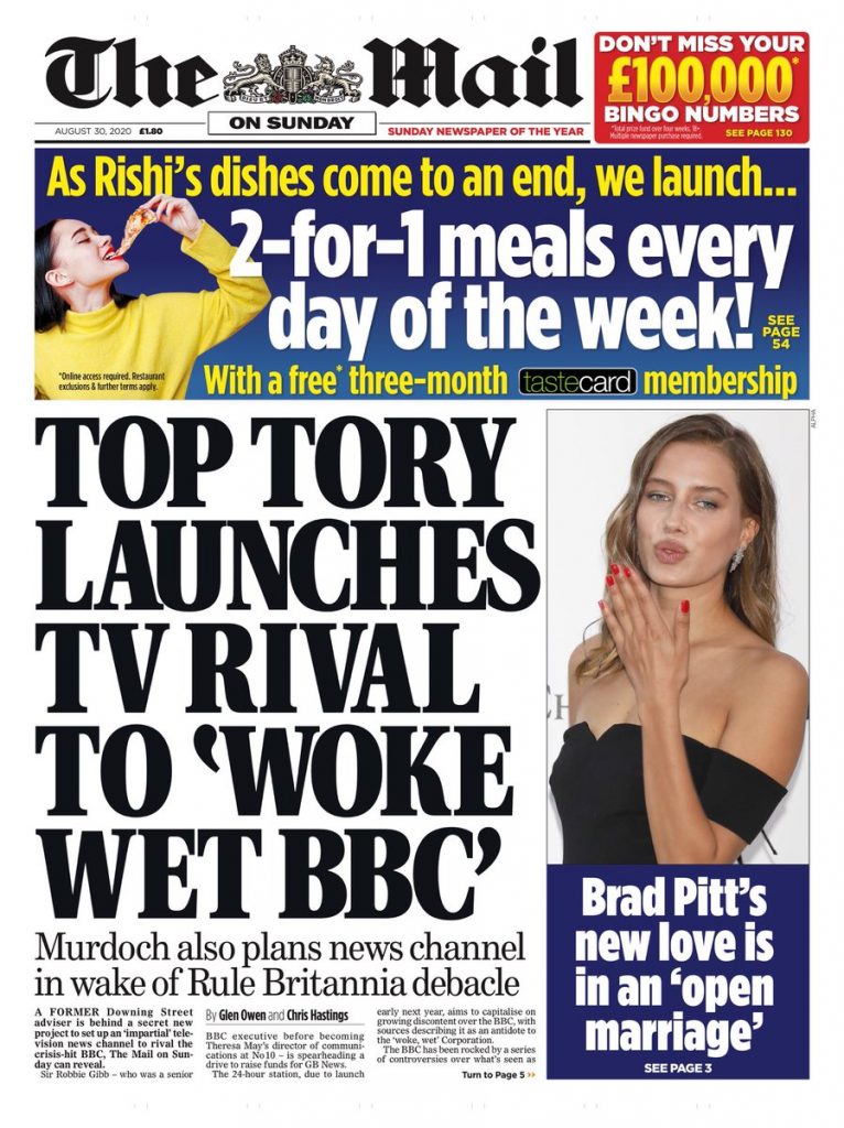 Sunday Mail Front Page 30th of August 2020 Tomorrow's Papers Today!