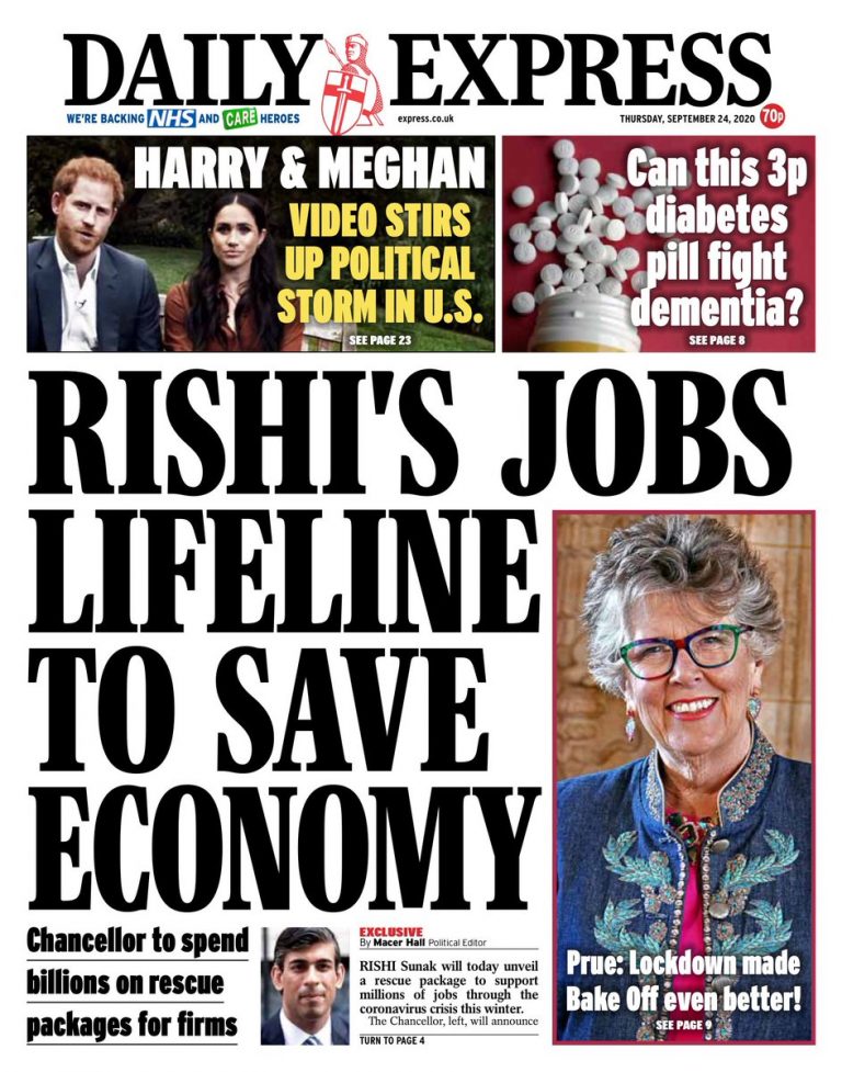 Daily Express Front Page 1st of September 2020 Tomorrow's Papers Today!