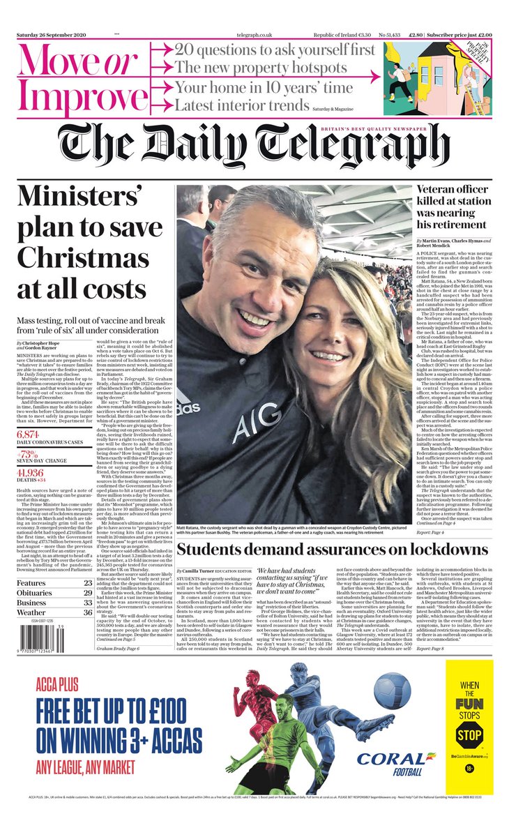 Daily Telegraph Front Page 1st of June 2021 - Tomorro…