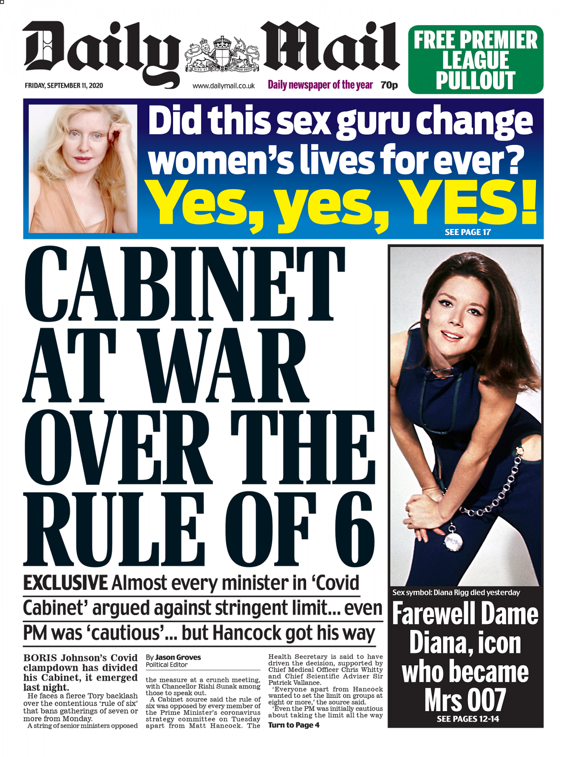 Daily Mail Front Page 11th of September 2020 Tomorrow's Papers Today!