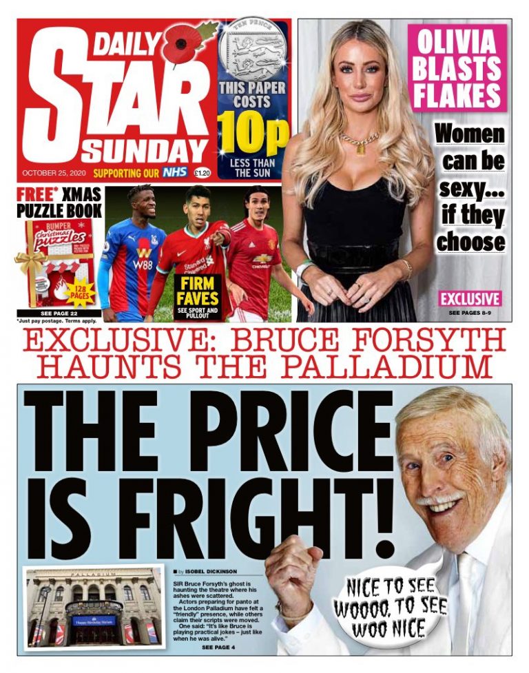 Daily Star Sunday Front Page 25th of October 2020 Tomorrow's Papers