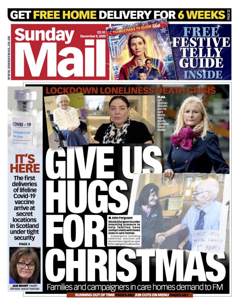 Sunday Mail Front Page 6th of December 2020 Tomorrow's Papers Today!
