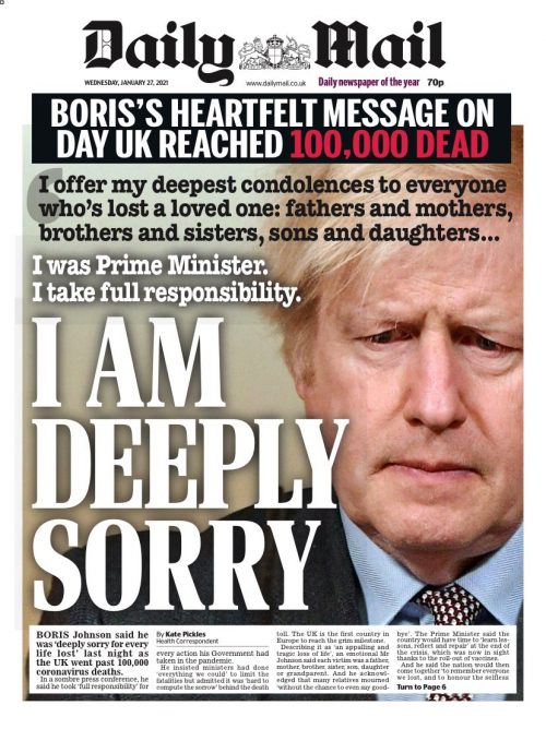 Daily Mail Front Page 27th of January 2021 Tomorrow's Papers Today!