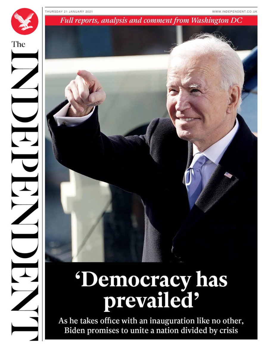 Independent Front Page 21st of January 2021 Tomorrow's Papers Today!