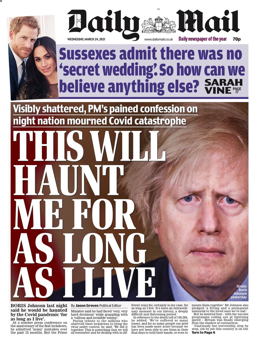 Daily Mail Front Page 24th Of March 2021 Tomorrow S Papers Today