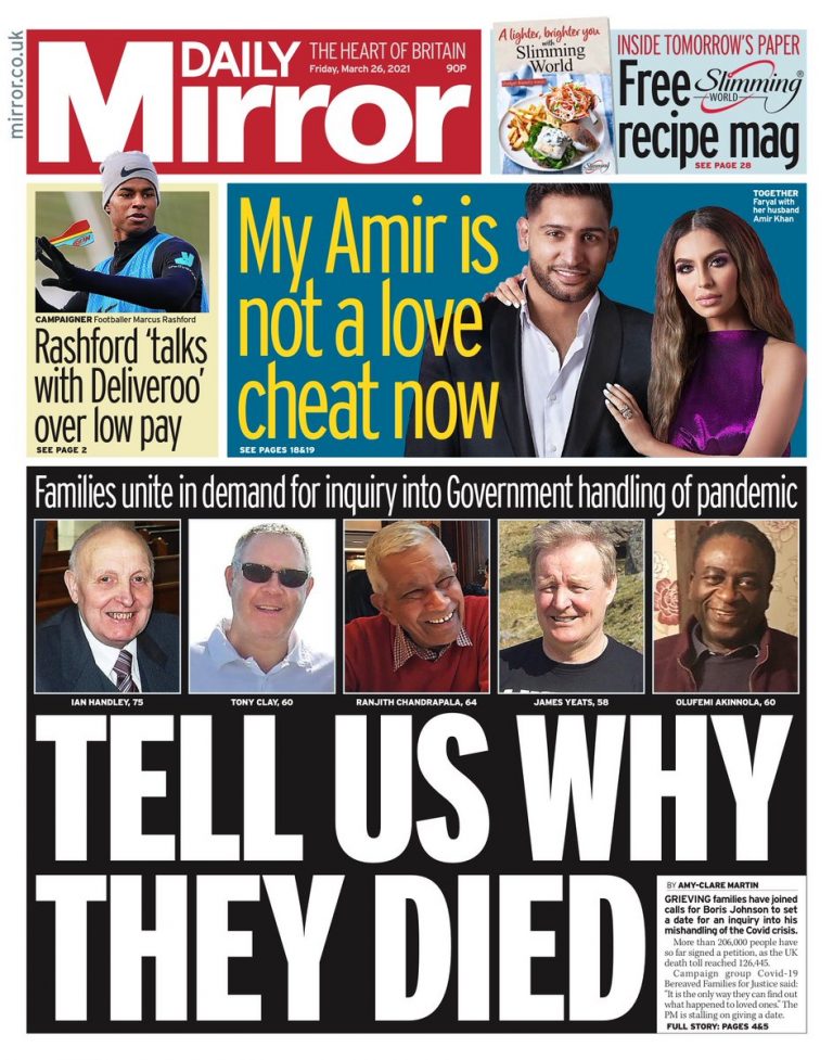Daily Mirror Front Page 6th of November 2020 Tomorrow's Papers Today!