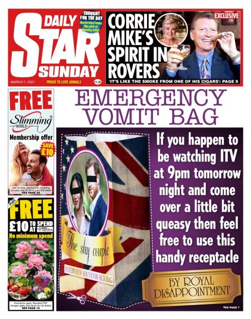 Daily Star Sunday Front Page 7th of March 2021 Tomorrow's Papers Today!