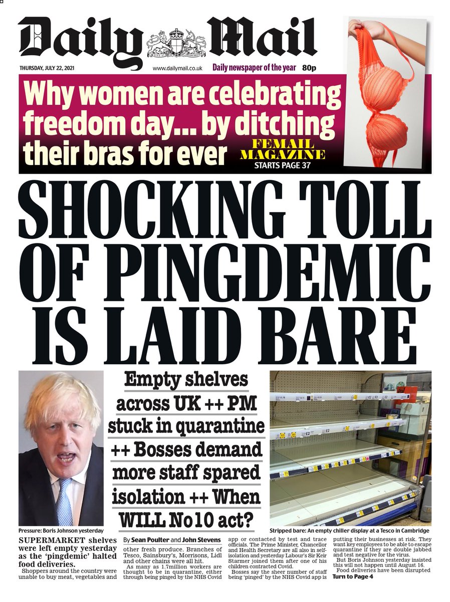 Daily Mail Front Page 22nd of July 2021 Tomorrow's Papers Today!