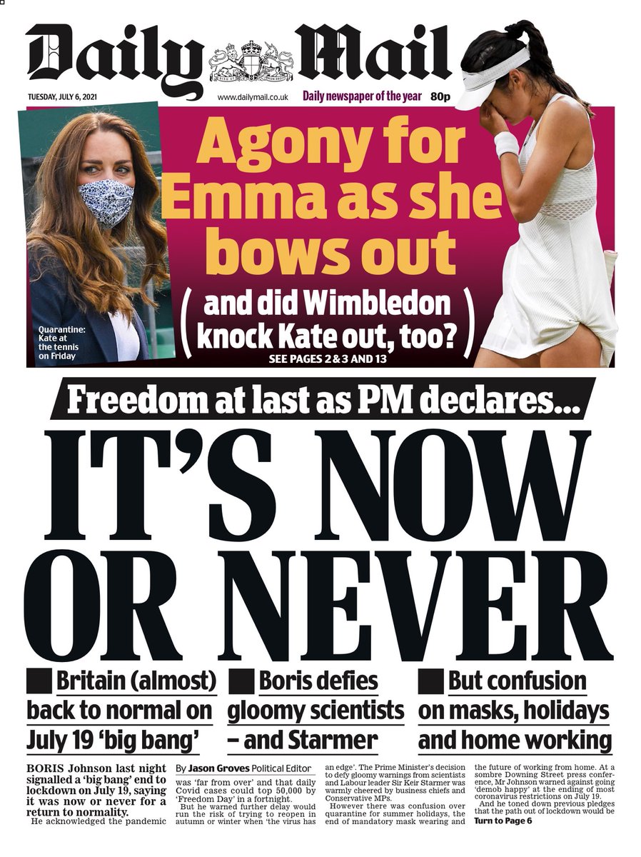 Daily Mail Front Page 6th of July 2021 Tomorrow's Papers Today!