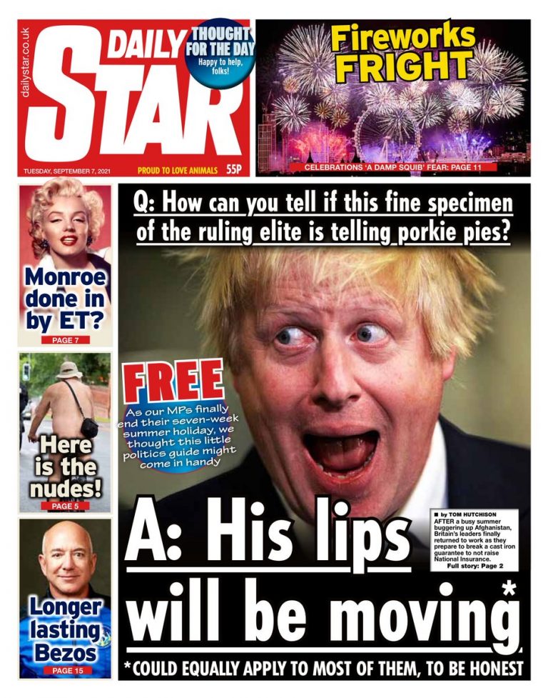 Daily Star Front Page 7th of September 2021 Tomorrow's Papers Today!