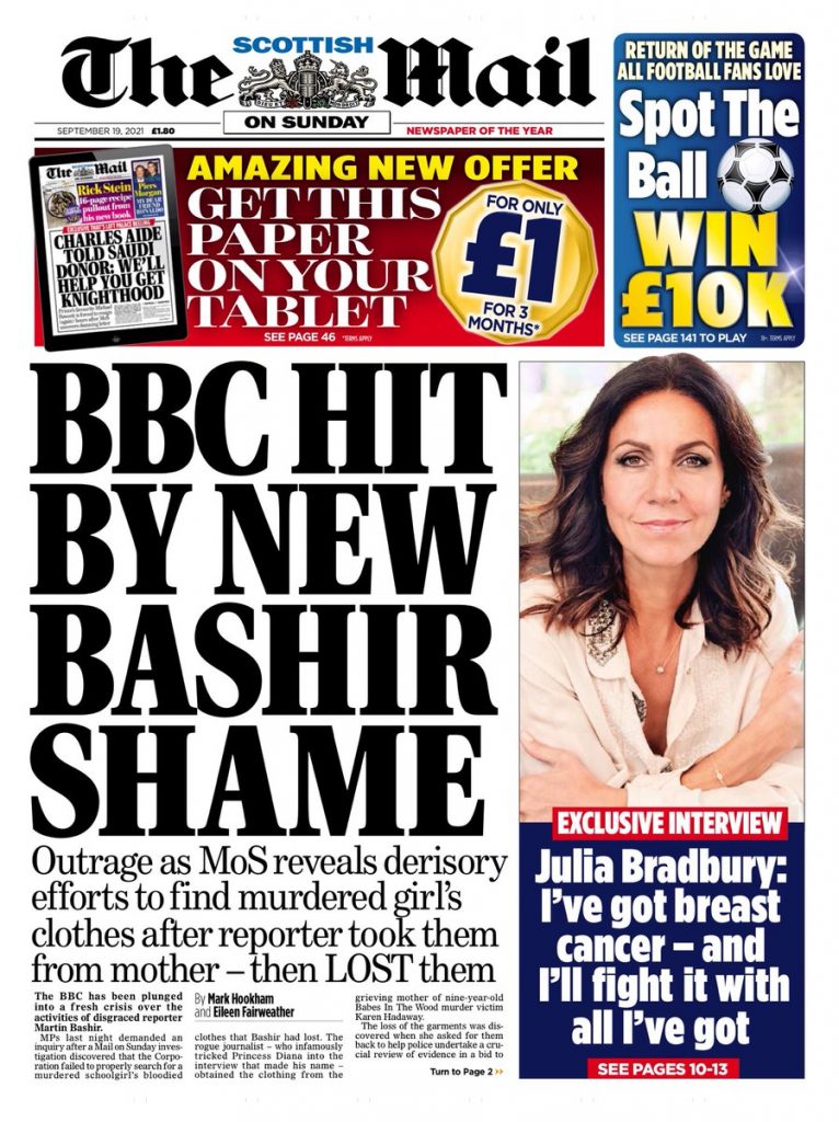 Mail on Sunday Front Page 5th of September 2021 Tomorrow's Papers Today!