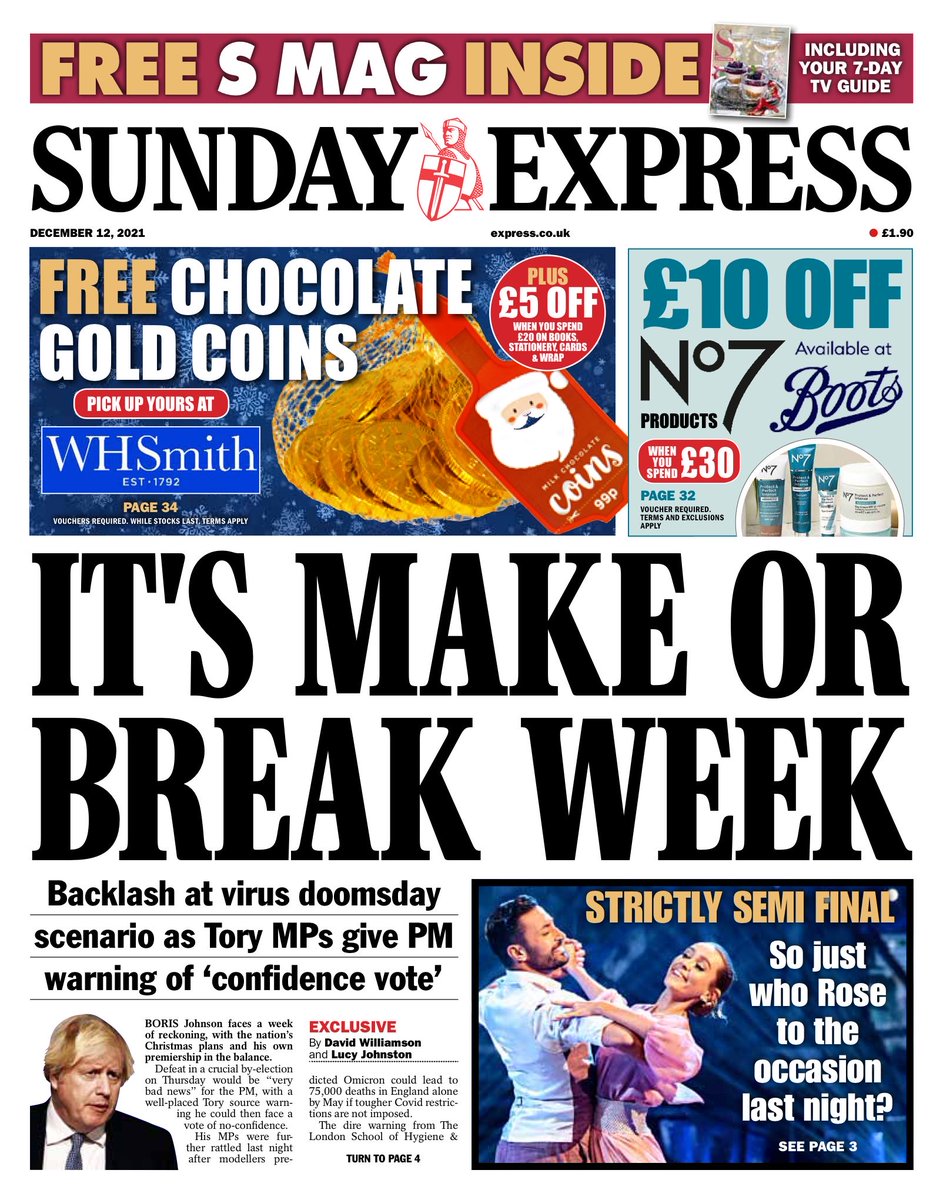 Sunday Express Front Page 12th of December 2021 Tomorrow's Papers Today!