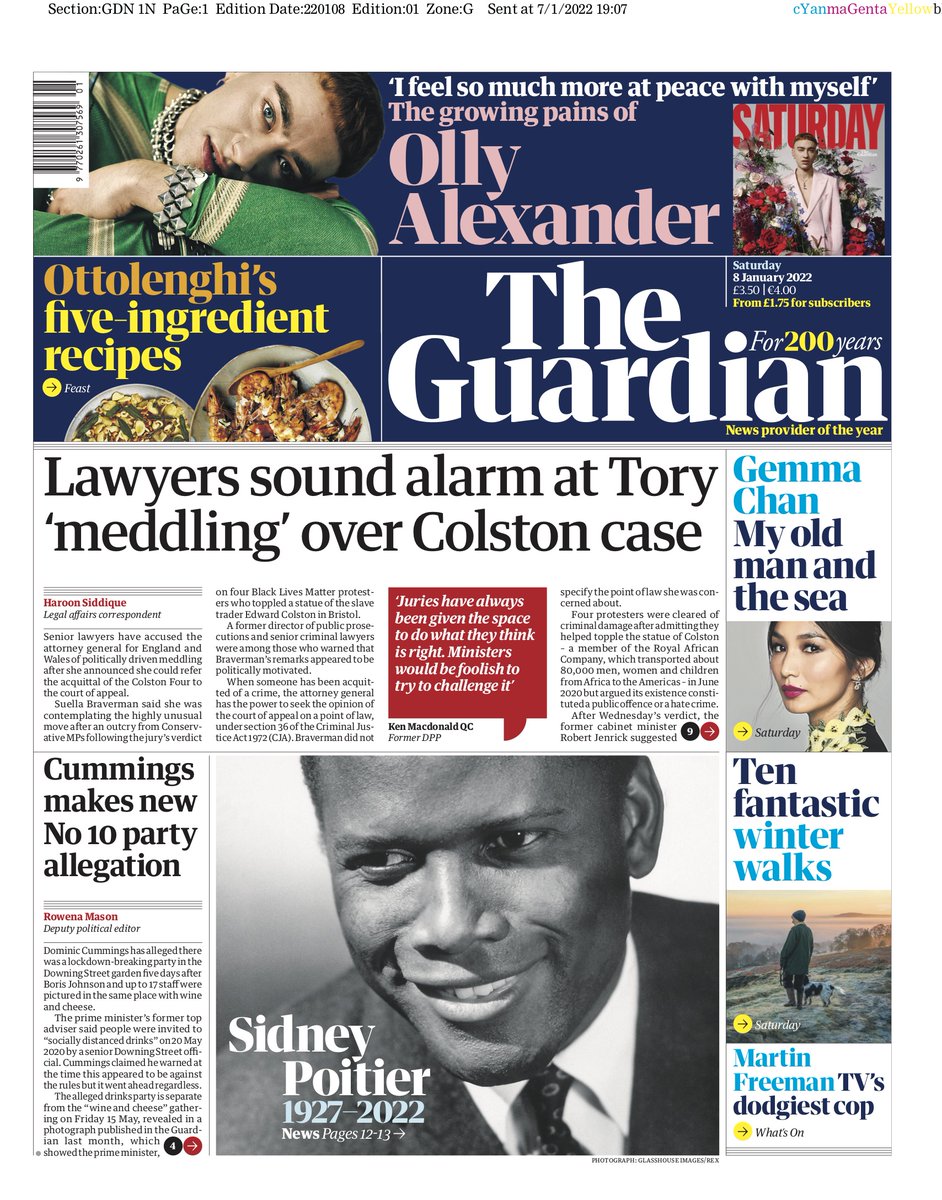 Guardian Front Page 8th of January 2022 - Tomorrow's Papers Today!