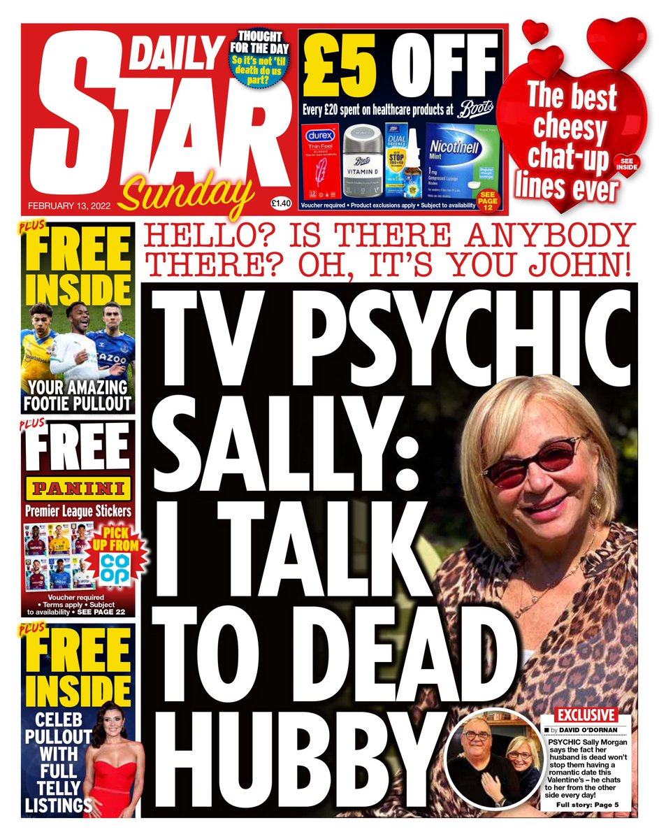 Daily Star Sunday Front Page 13th of February 2022 Tomorrow's Papers
