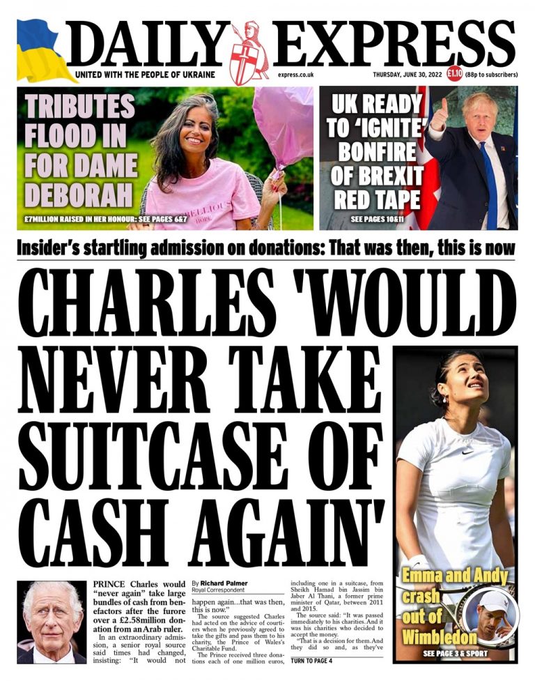 Daily Express Front Page 30th of June 2022 Tomorrow's Papers Today!