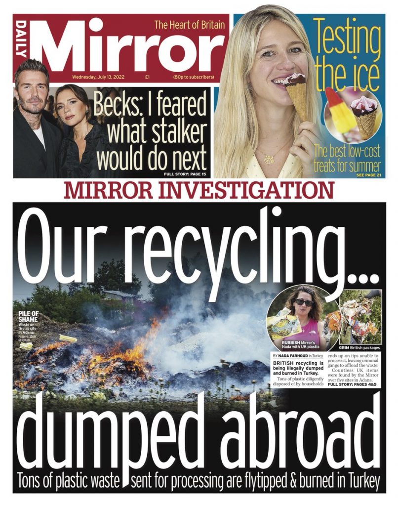 Daily Mirror Front Page 13th of July 2022 Tomorrow's Papers Today!