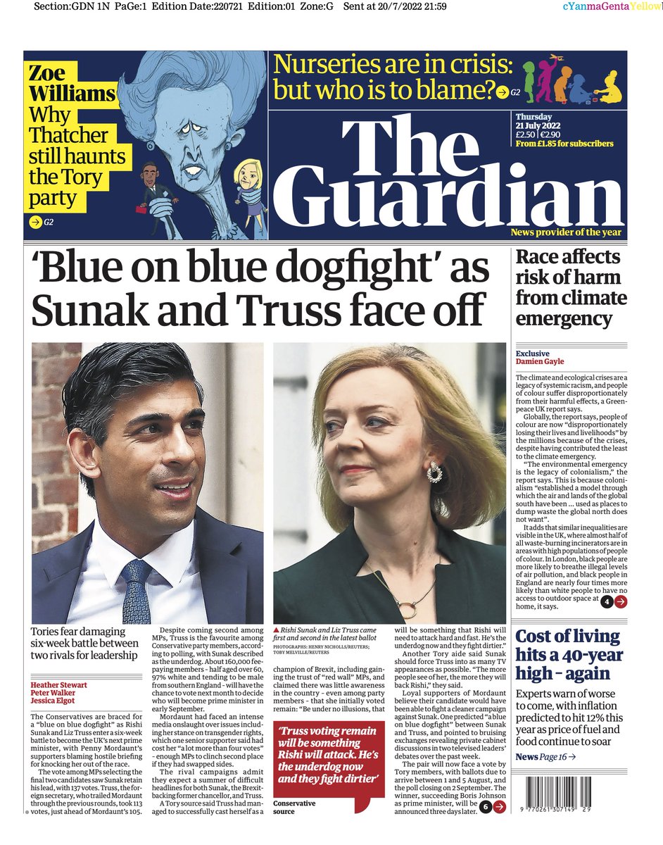 Guardian Front Page 21st of July 2022 - Tomorrow's Papers Today!