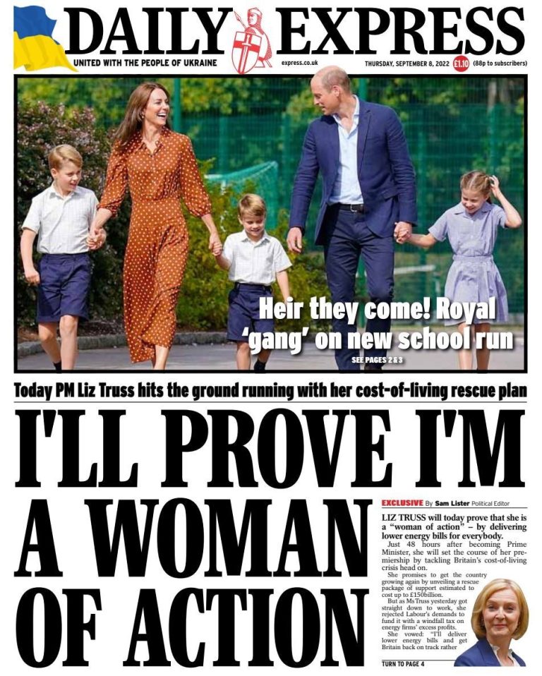 Daily Express Front Page 8th of September 2022 Tomorrow's Papers Today!