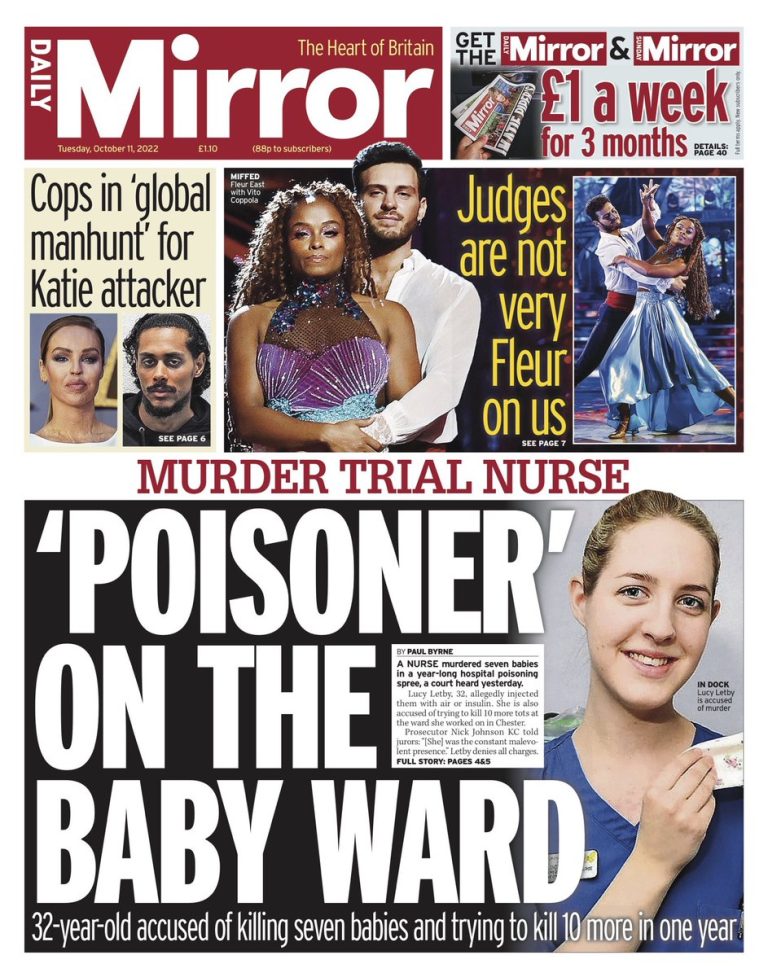 Daily Mirror Front Page 11th of October 2022 Tomorrow's Papers Today!