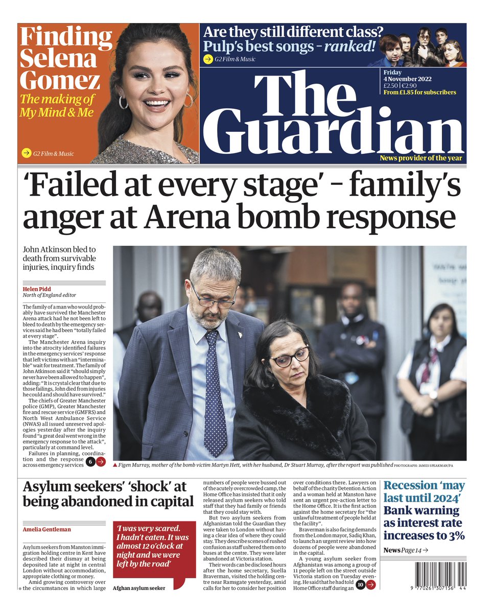 Guardian Front Page 4th of November 2022 Tomorrow's Papers Today!