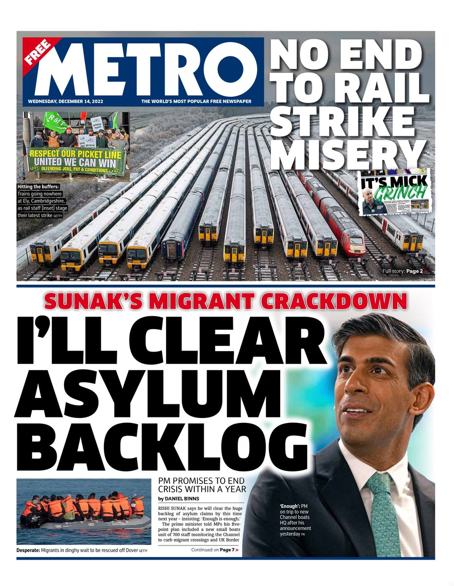 Metro Front Page Th Of December Tomorrow S Papers Today