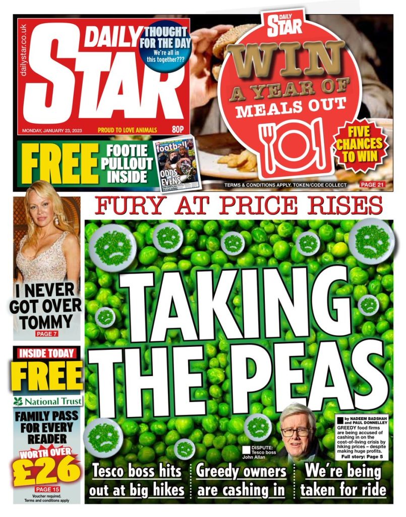 Daily Star Front Page 23rd of January 2023 Tomorrow's Papers Today!