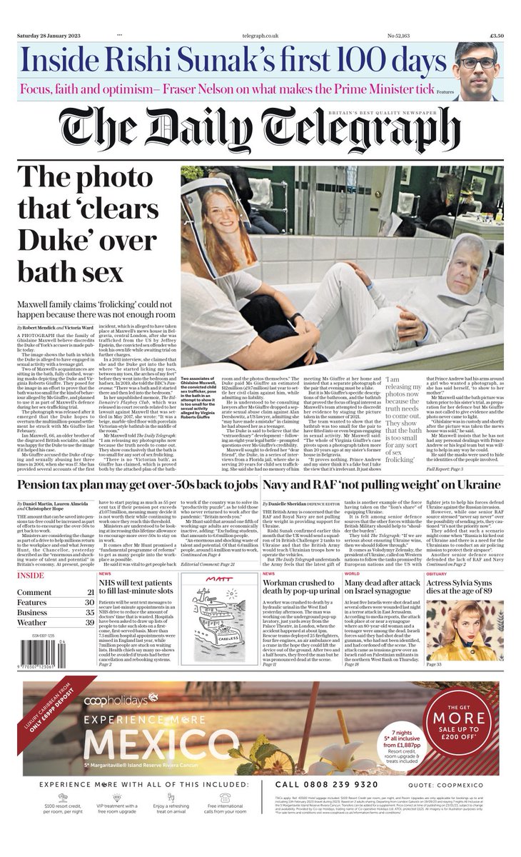 Daily Telegraph Front Page 9th Of January 2023 Tomorrow S Papers Today