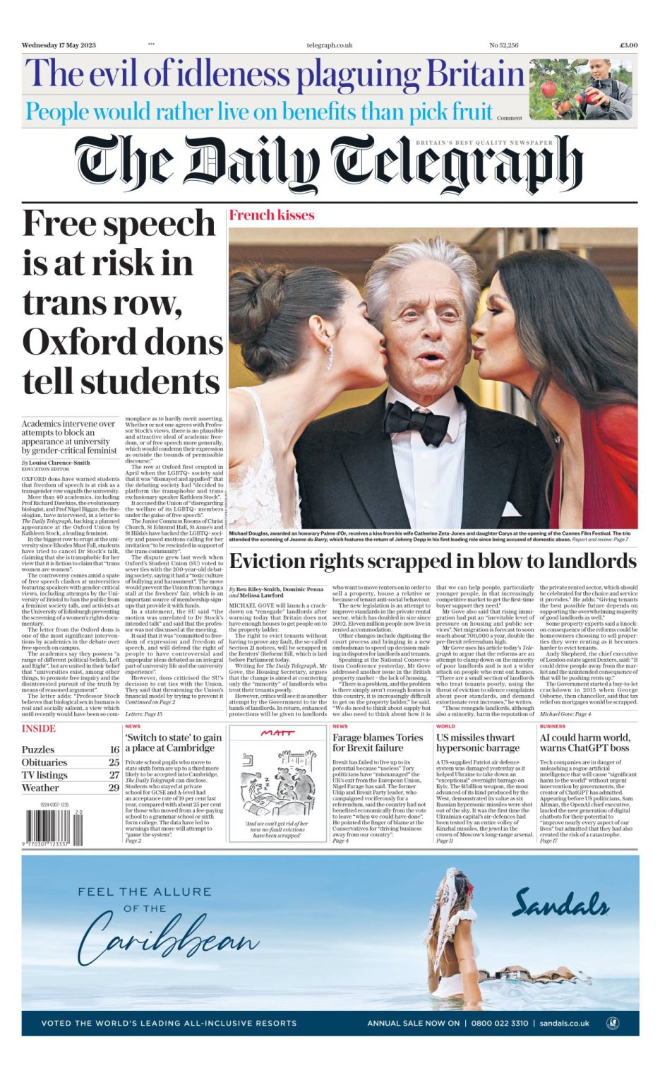 Daily Telegraph Front Page 17th Of May 2023 Tomorrows Papers Today