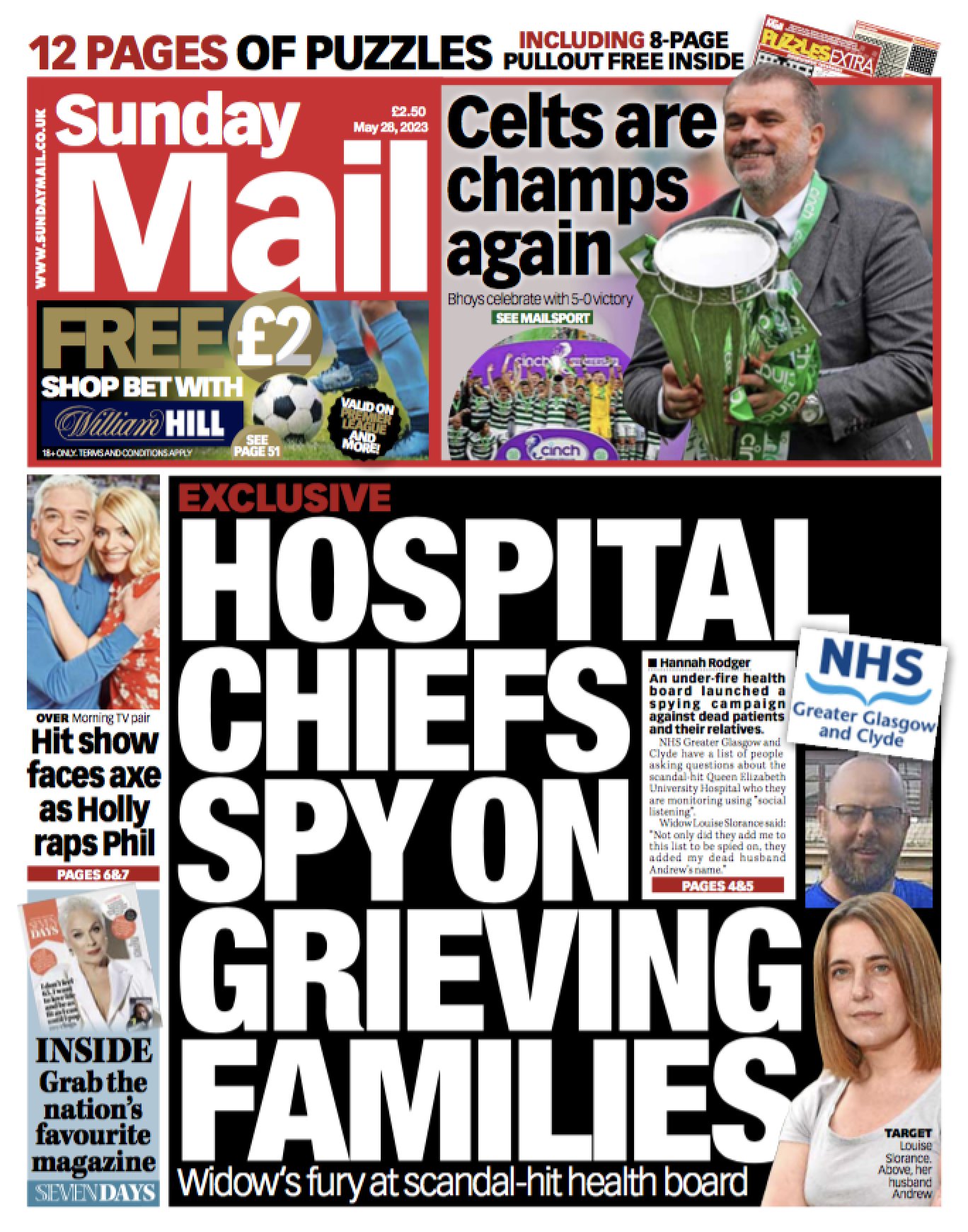 Sunday Mail Front Page 28th Of May 2023 Tomorrows Papers Today