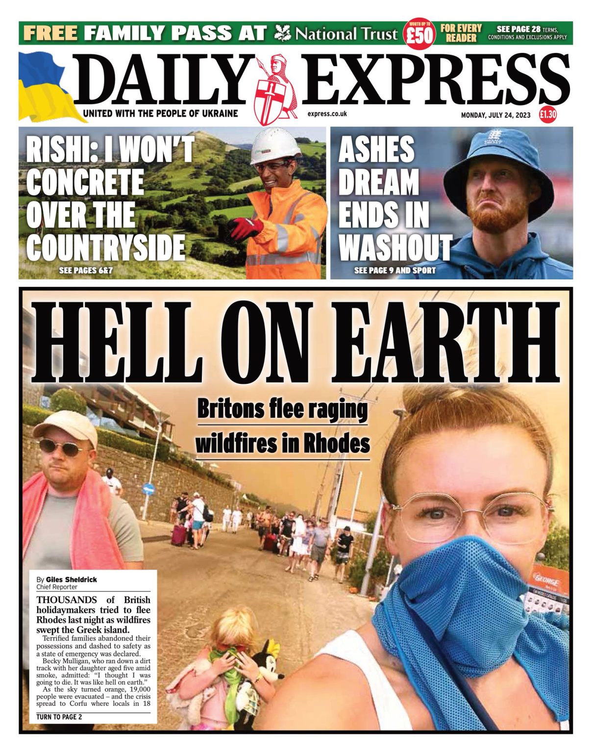 Daily Express Front Page 24th of July 2023 Tomorrow's Papers Today!