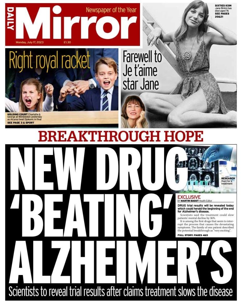 Daily Mirror Front Page 17th of July 2023 Tomorrow's Papers Today!