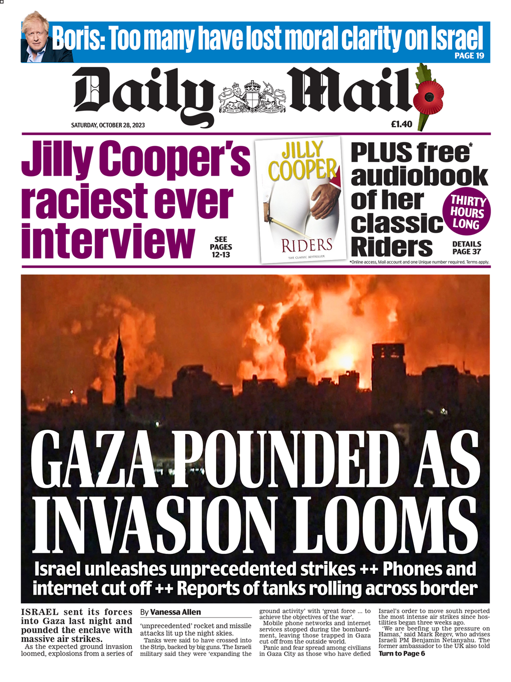 Daily Mail Front Page 28th Of October 2023 Tomorrow S Papers Today