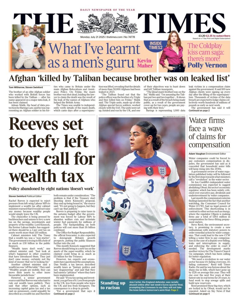 Tomorrow's Papers Today - UK Front Pages - Latest Newspaper Headlines